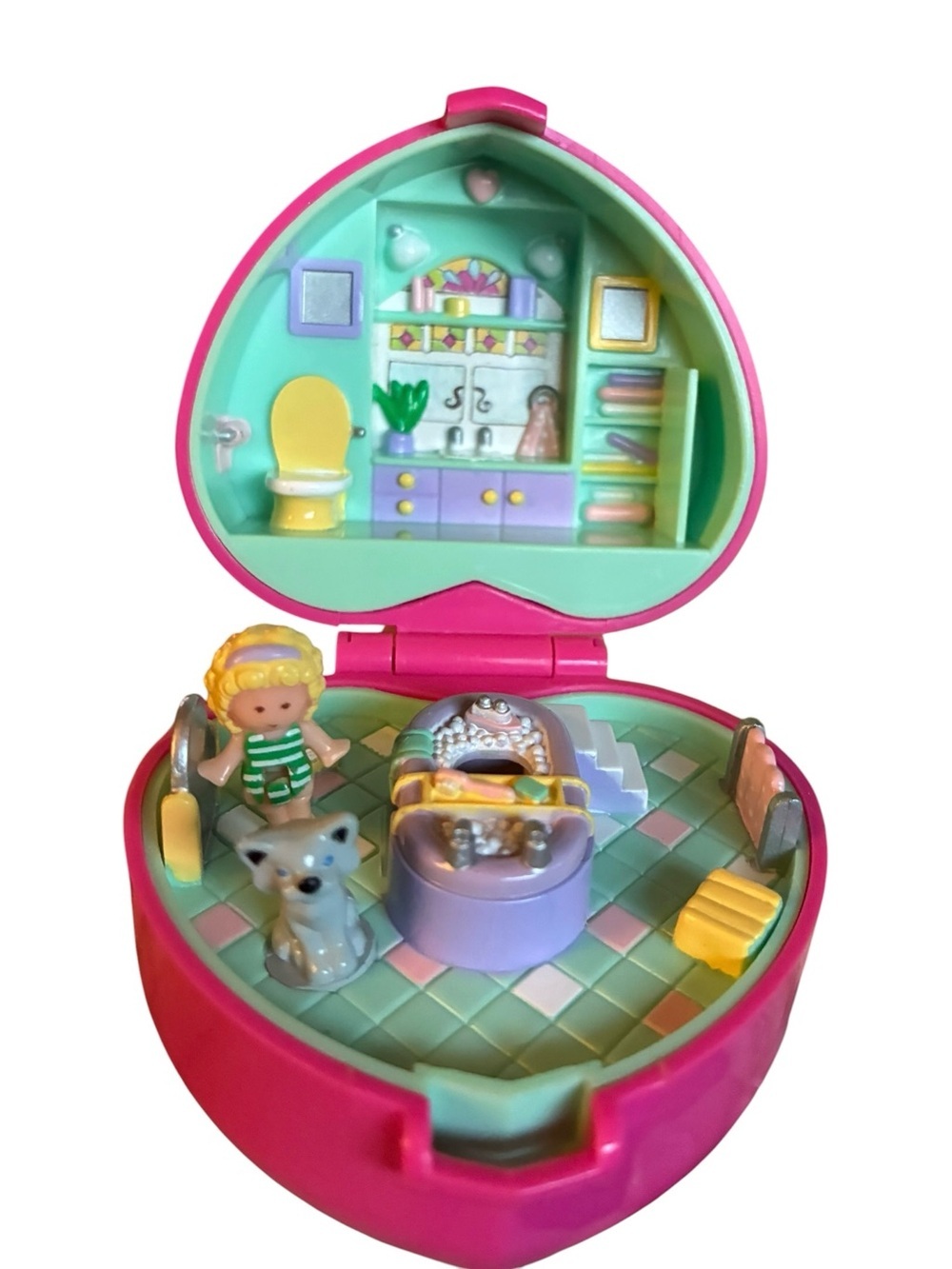 Vintage Polly Pocket 1991 Bath Time Fun by Bluebird Complete